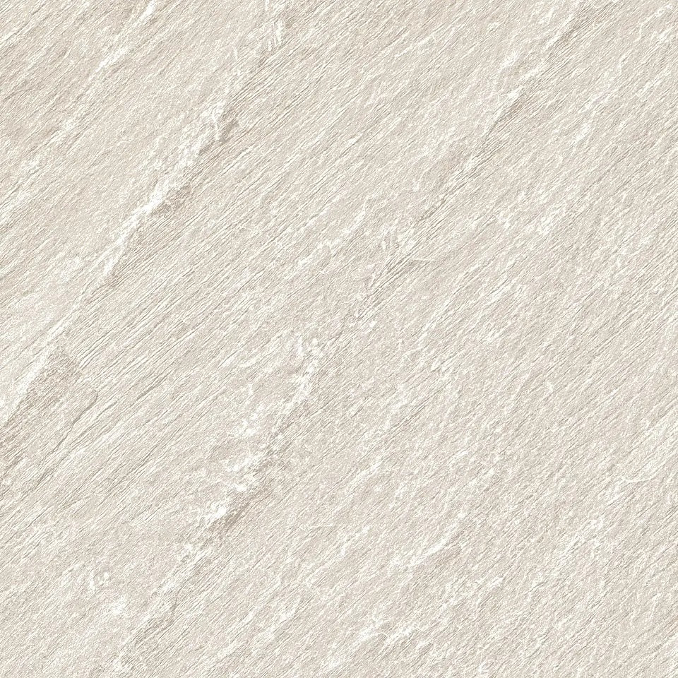 Ardena White matte porcelain tile with a white stone design, for floors and walls. Made in Spain, in a 24x24" size.