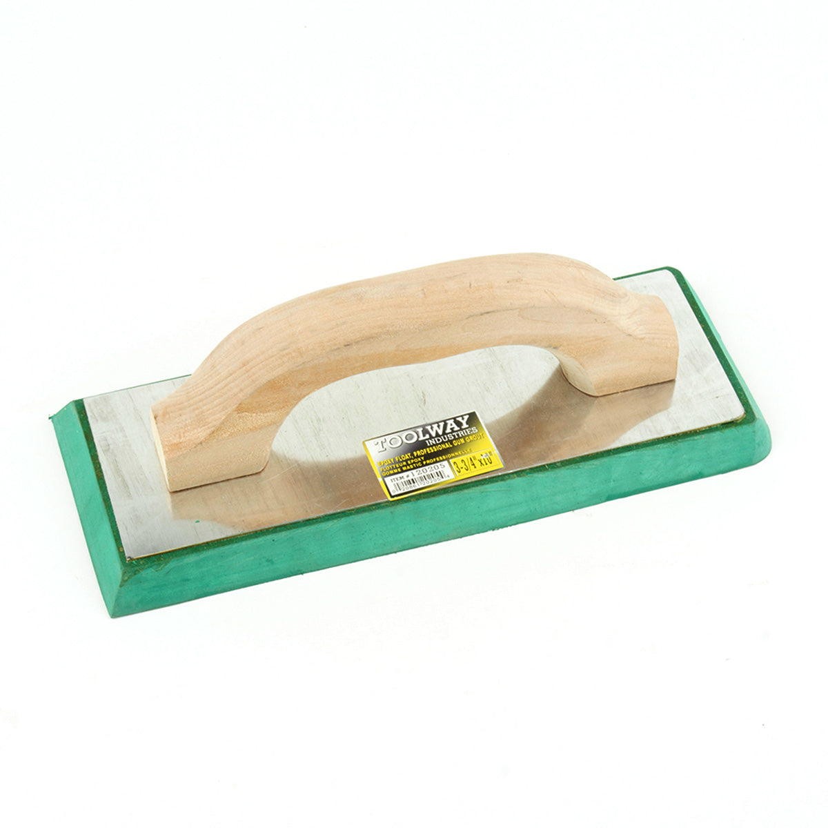 Green rubber epoxy float for use with epoxy grout installations.