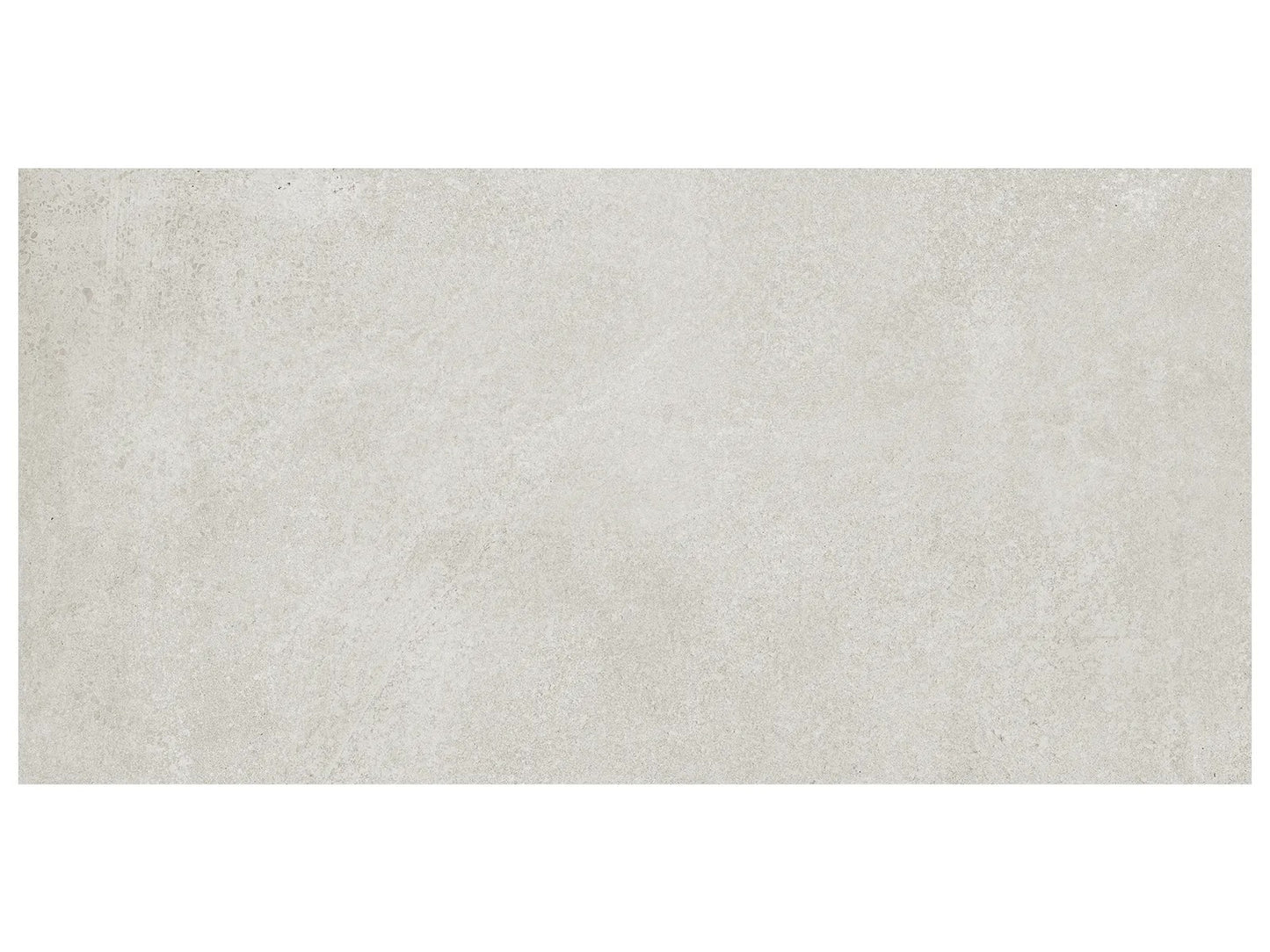 Industria Zinc matte porcelain tile with an off-white cement stone style. In a 12x24" size.