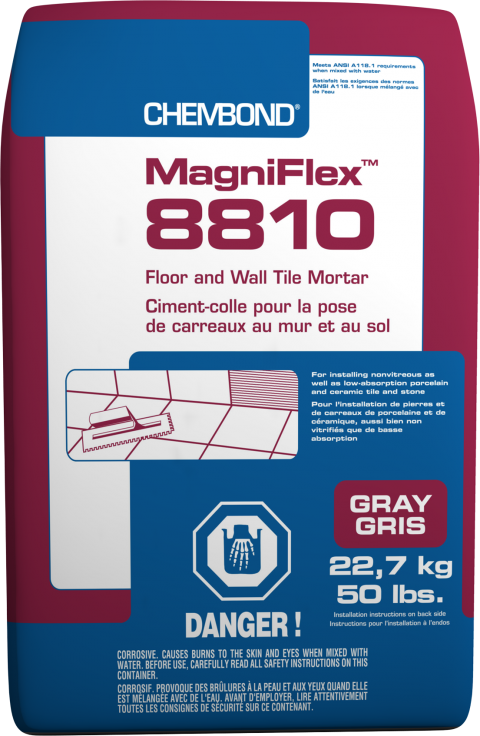 Mapei MagniFlex 8810 cement/mortar for tiles, in a 50 lb bag.