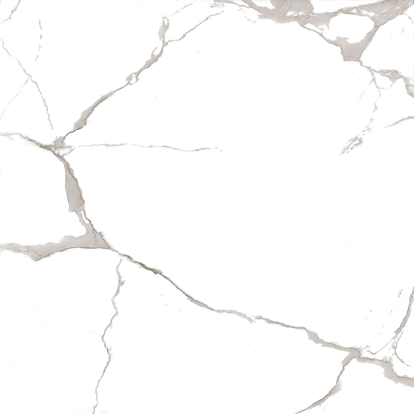 Marmo Isabella polished porcelain tile with a sharp white marble style for floors and walls. In a 24x24" size.