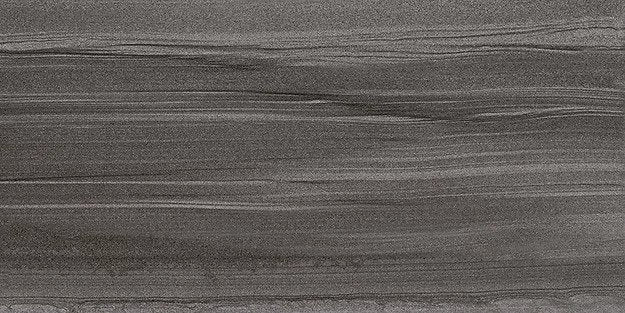 Monza Antracite matte porcelain tile with a black stone design, for floors and walls. In a 12x24" size.