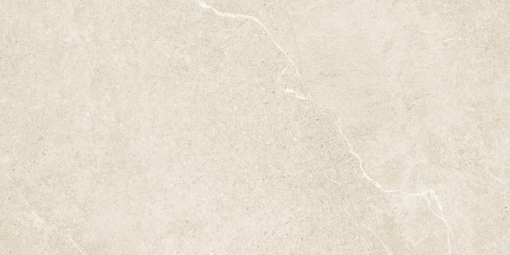 Nordic Beige matte porcelain tile with a light beige/cream stone look, for floors and walls. In a 24x48" size.