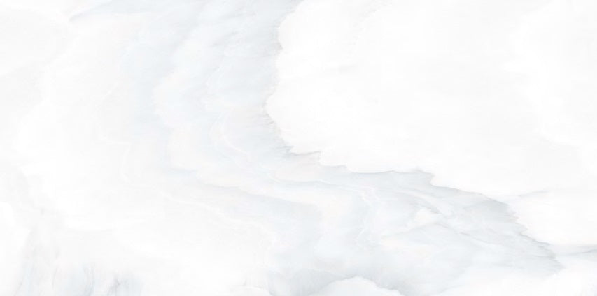 Onyx Allba polished porcelain tile with a white onyx design, for floors and walls. In a 24x48" size.