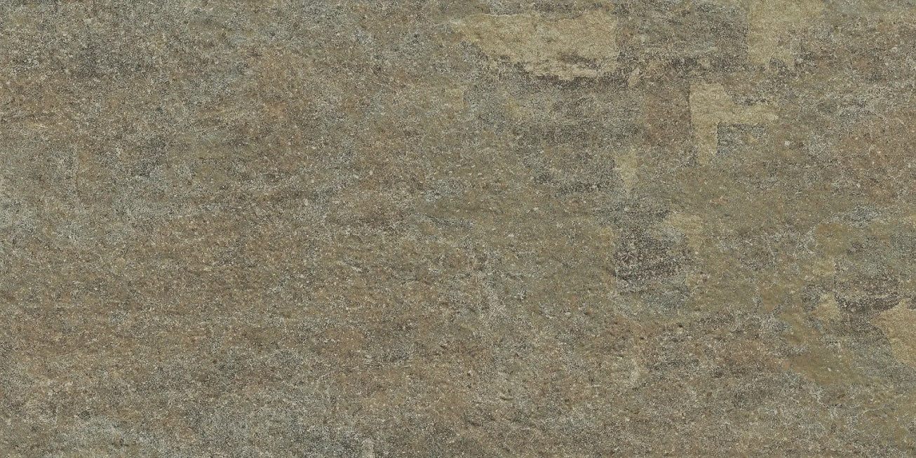 Rocking Tobacco matte porcelain tile with a stone design, for floors and walls. Made in Italy, in a 8x16" size.