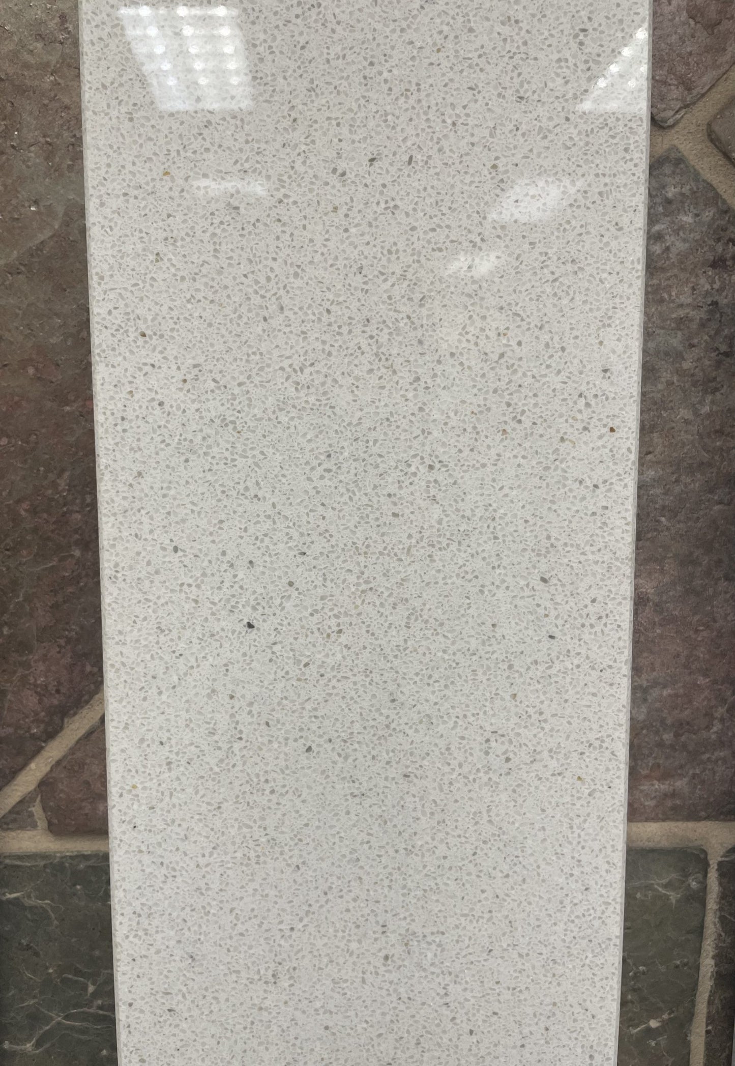 Sky White off-white quartz shower arch in a 6x76" or 6x94.5" size.