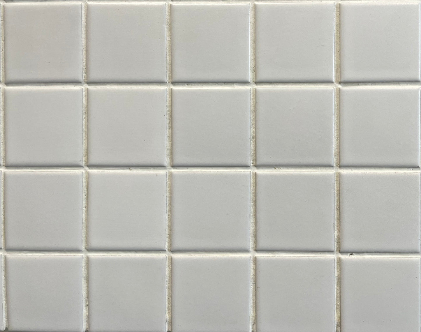 York Bone satin (matte) finish mosaic tile with a pure white colour, in a square shape.