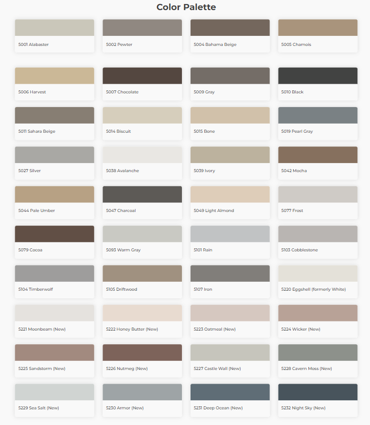 Mapei Ultracolor Plus FA tile grout colour chart containing 40 colours.