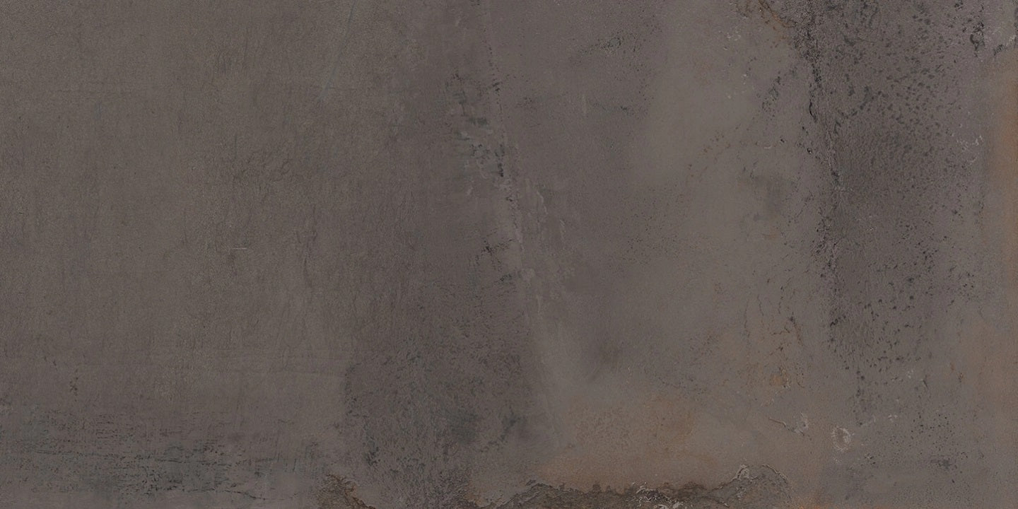Abita Bronzo metallic style matte porcelain tile for floor and wall made in Italy. 12x24" size.
