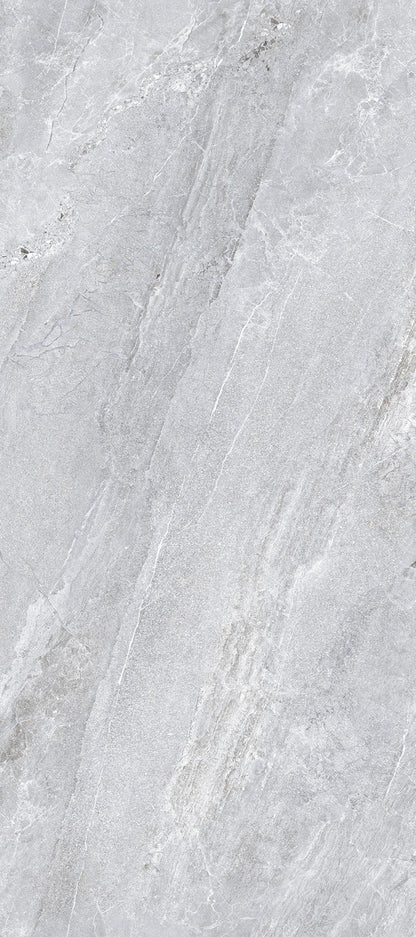 Agathos Grey matte porcelain tile with a stone design, for floors and walls. Made in Italy, in a 12x24" size.