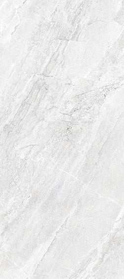 Agathos White matte porcelain tile with a stone design, for floors and walls. Made in Italy, in a 12x24" size.