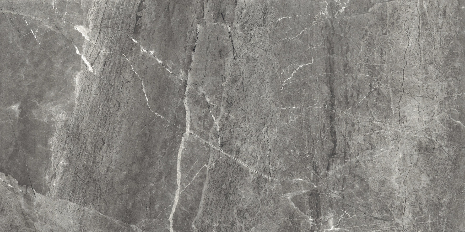 Athena Nero matte porcelain tile with a black stone design, for floors and walls. Made in Italy, in a 24x48" size.
