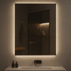 Frameless LED backlit mirror in a 30x36" size, for bathroom and vanity walls.