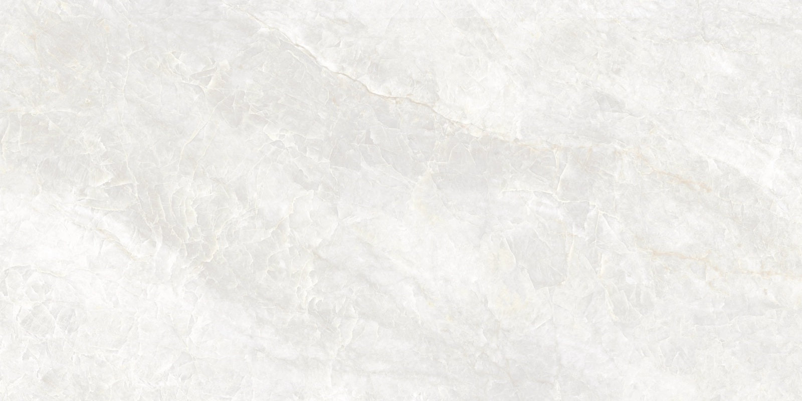 Caesars White polished porcelain tile with a white quartzite design, for floors and walls. In a 24x48" size.