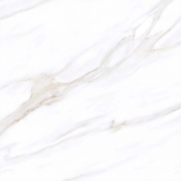 Calacatta Oro polished/matte porcelain tile with a white and gold marble design, for floors and walls. In a 24x24" size.