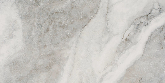 Caracalla Antracita porcelain tile with a travertine design, for floors and walls. Made in Spain, in a 24x48" size.