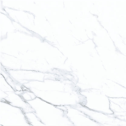Carrara Royale polished/matte porcelain tile with a white marble design, for floors and walls. In a 24x24" size.