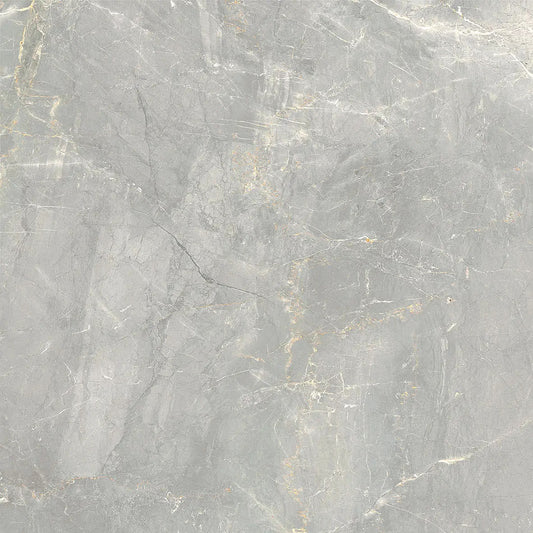 Charisma Pearl grey stone look matte porcelain tile for floor and wall made in Italy. 24x24" size.