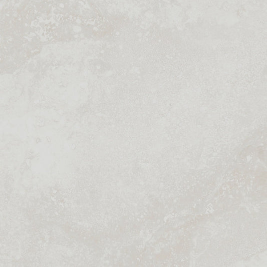 Cipriani Blanco matte porcelain tile with a white stone/cement design, for floors and walls. In a 24x24" size.