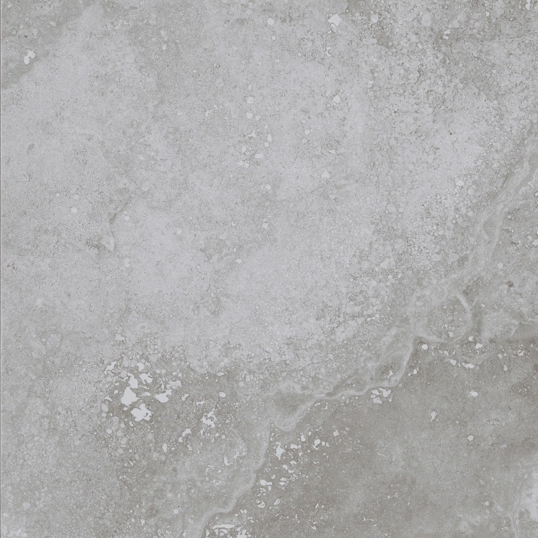 Cipriani Gris matte porcelain tile with a grey stone/cement design, for floors and walls. In a 24x24" size.