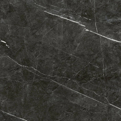Columbia Antracite glossy porcelain tile with a stone design, for floors and walls. Made in Spain, in a 24x24" size.