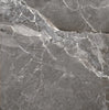 Earthstone Graphite glossy porcelain tile with a stone design, for floors and walls. Made in Spain, in a 24x24" size.
