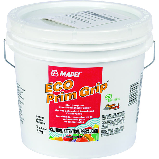 Mapei Eco Prim Grip bond-promoting primer, in a 3.79 L bucket.