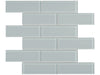 Element Cloud glass mosaic with a blue colour. In a 2x6" brick mosaic shape.