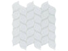 Element Ice glass mosaic with a white colour. In a petal mosaic shape.