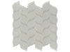 Element Mist glass mosaic with a light grey colour. In a petal mosaic shape.
