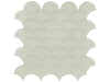 Element Sand glass mosaic with a beige colour. In a scallop mosaic shape.