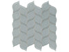 Element Shadow glass mosaic with a dark grey colour. In a petal mosaic shape.