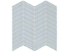Element Skylight glass mosaic with a light blue colour. In a chevron mosaic shape.