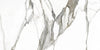 Fantasy Topo polished porcelain tile with a white and taupe marble design, for floors and walls. In a 24x48" size.