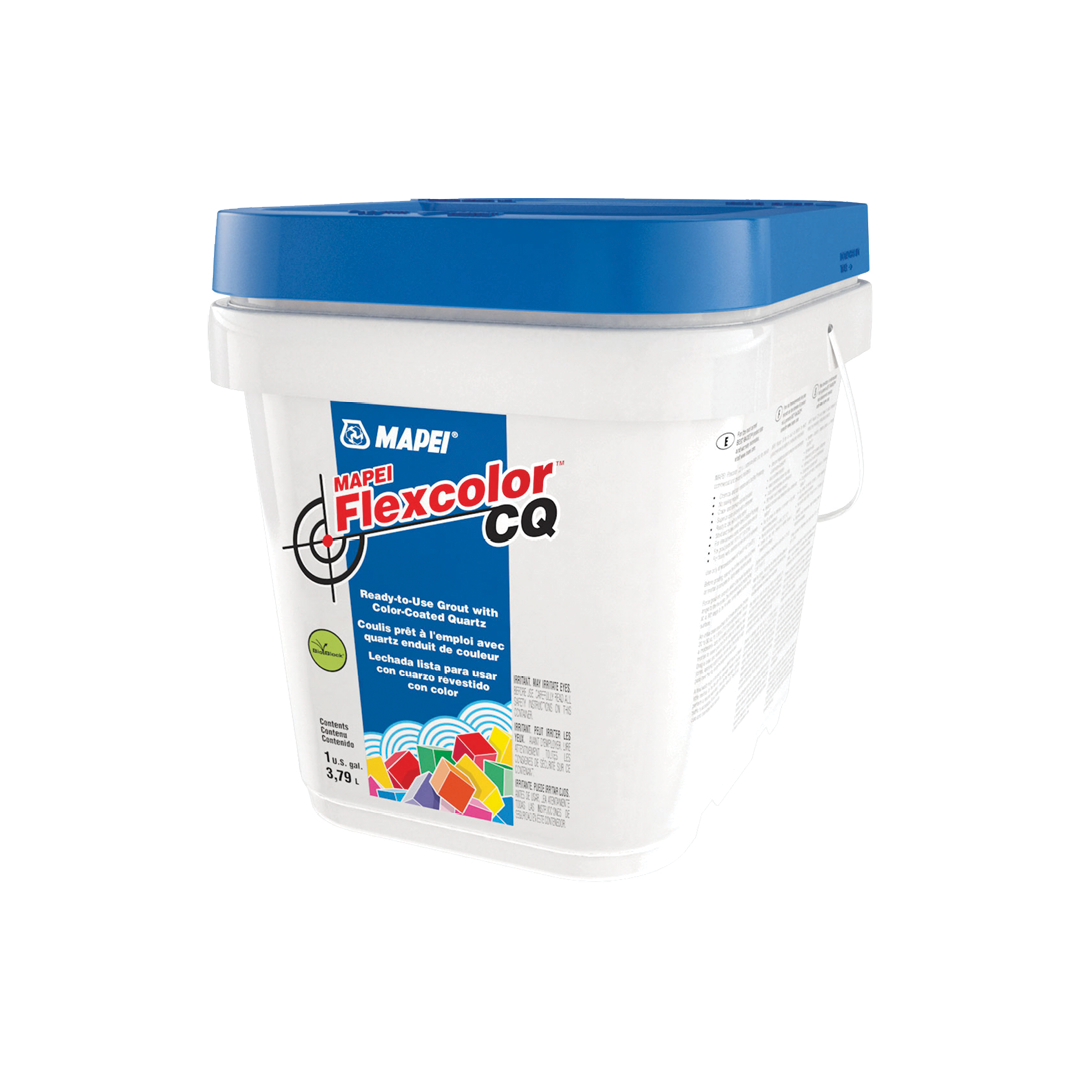 Mapei Flexcolor CQ acrylic grout for use with tiles, in a 3.79 L bucket. 