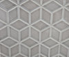 Floral Grey glossy porcelain mosaic with a grey colour, for floors and walls. In a floral diamond mosaic shape.