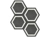 Form Graphite hexagon in a black/charcoal colour, with a white frame. In a 7" hexagon size.