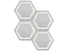 Form Ice hexagon in a light grey colour, with a white frame. In a 7" hexagon size.