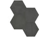 Form Graphite hexagon in a black/charcoal colour. In a 7" hexagon size.