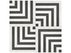 Form Monochrome Geo matte porcelain tile with a connecting square pattern in white and black. In a 8x8" size.