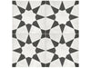 Form Monochrome Stellar matte porcelain tile with a connecting star pattern in white and black. In a 8x8" size.
