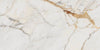 Golden White polished porcelain tile with a white marble design, for floors and walls. Made in Italy, in a 24x48" size.