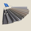 Collection of 12 aluminum tile edges that match the colour of the Mapei grout colours.