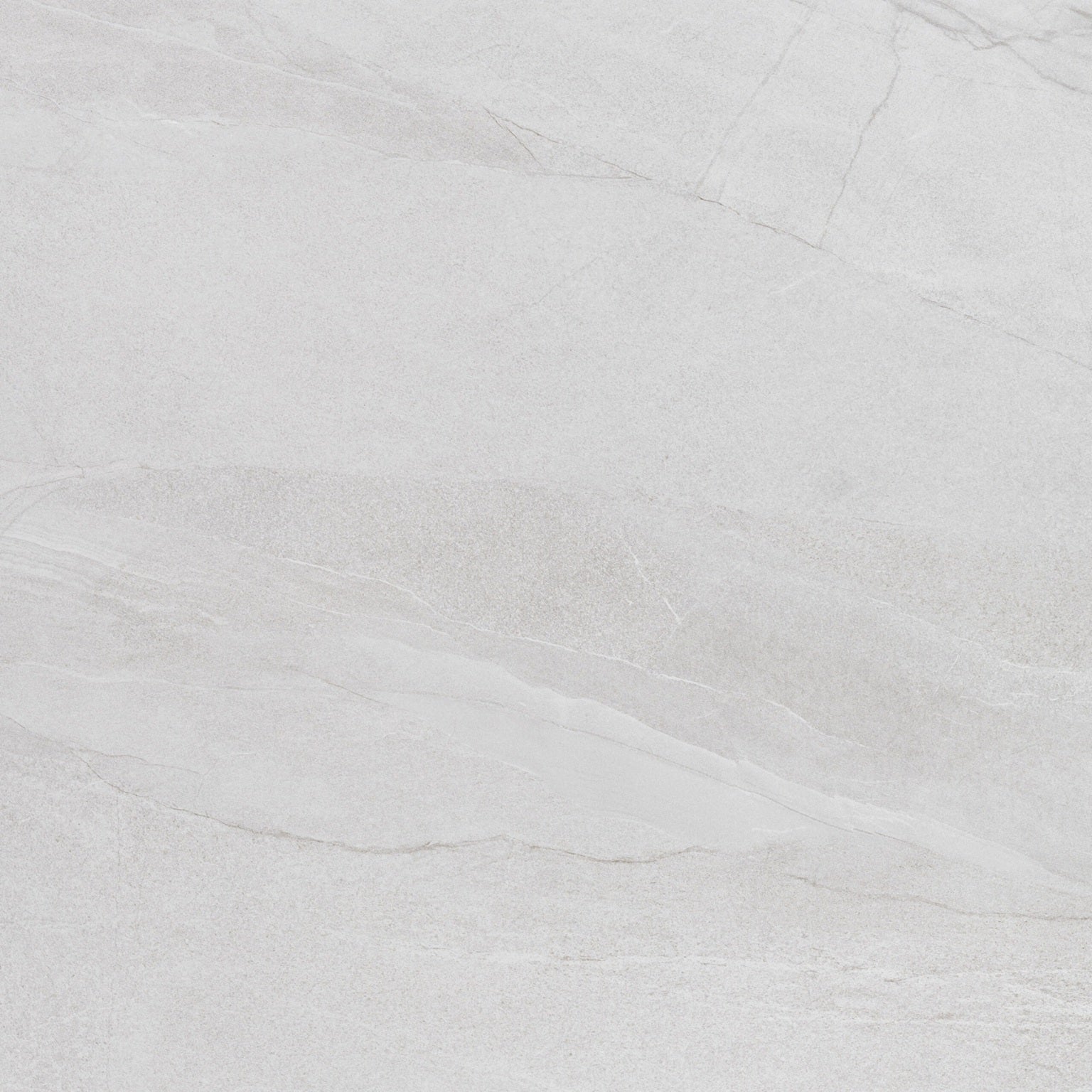 Halley White matte porcelain tile with a white stone design, for floors and walls. Made in Spain, in a 24x24" size.