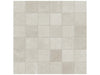 Industria Zinc matte porcelain tile with an off-white cement stone style. In a 2x2" mosaic size.