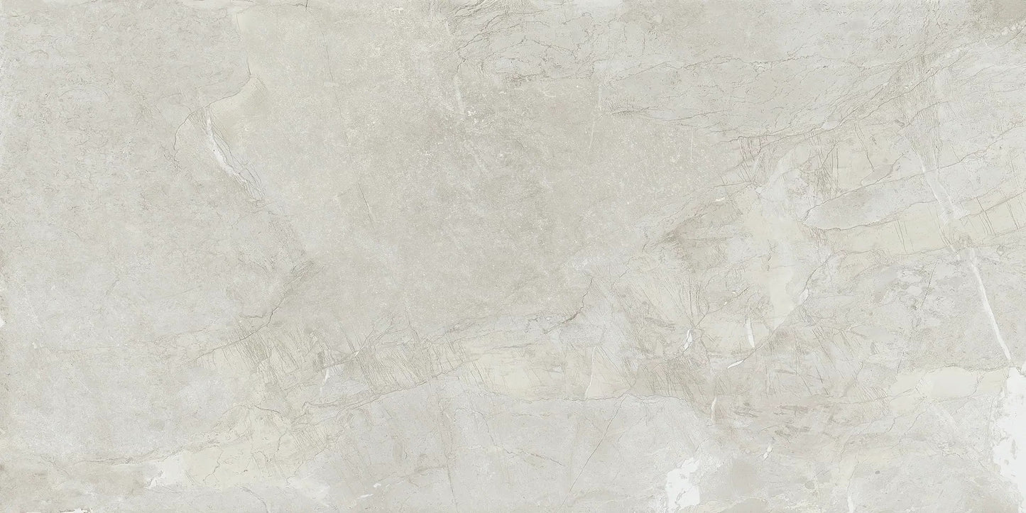 Iroc White stone look matte porcelain tile for floor and wall made in Italy. 12x24" size.