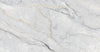 Lara Stone polished porcelain tile with a grey, gold, and black marble design, for floors and walls. In a 24x48" size.