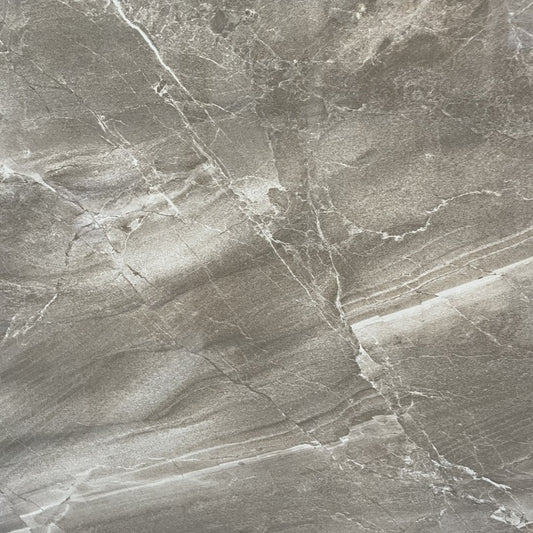 Lazio Beige polished porcelain tile with a stone design, for floors and walls. In a 24x24" size.