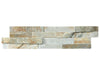 Beachwalk Ledger Stone quartzite natural stone wall cladding in a light grey and beige colour mix.