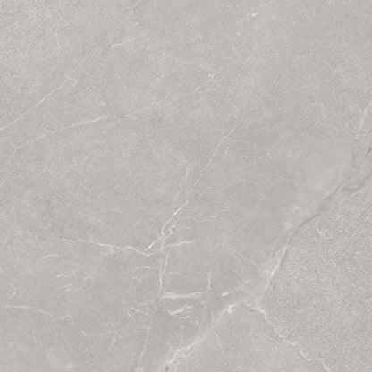 Legacy Stone Grigio matte porcelain tile with a stone design, for floors and walls. Made in Italy, in a 24x24" size.